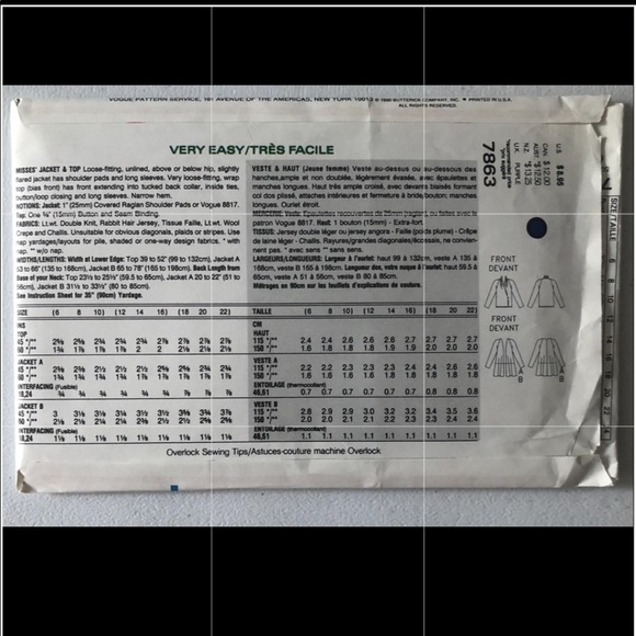 Vogue Pattern Set 7863 - Picture 2 of 2